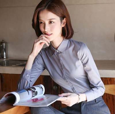 女士春秋季长袖衬衫